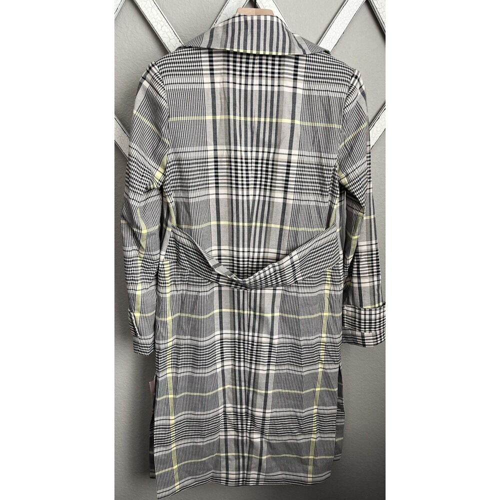 NWT! Avec Les Filles Women's XS Plaid Trench Coat Yellow/Multi - Picture 8 of 10